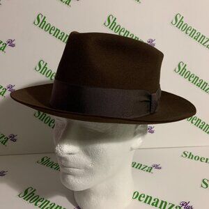 Vintage Meyer The Hatter Fedora Hat New Orleans Brn. Indiana Jones Cosplay 7 3/8